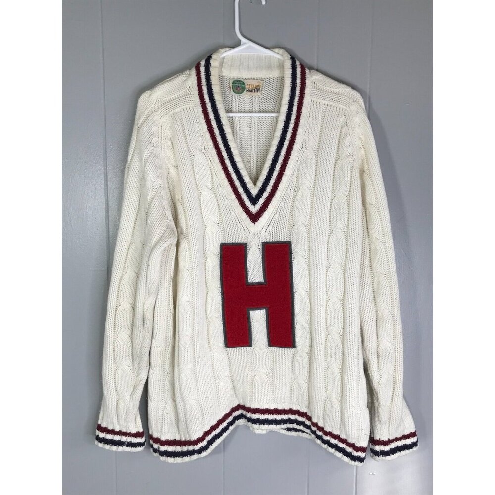Vintage Catalina Martin Men's Wool Sweater Sz XL US Davis Cup Team Tennis USLTA